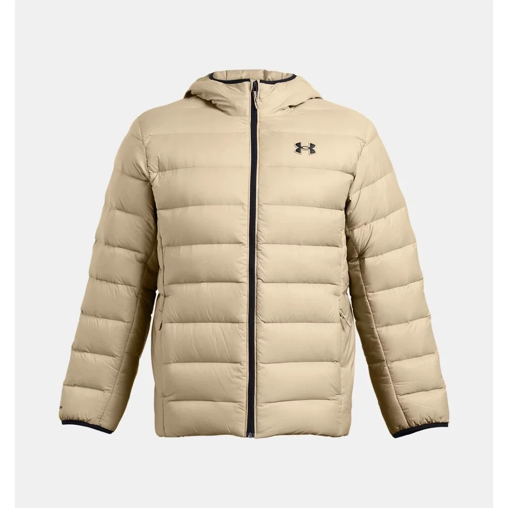 Under Armour® (Men's XL) Legend™ Hooded Down Jacket in Khaki/Black - $180